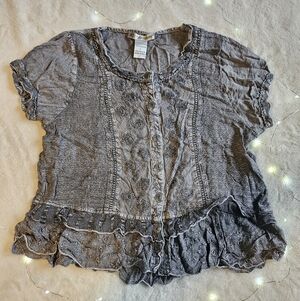 2 for $10 Gray Embroidered Top